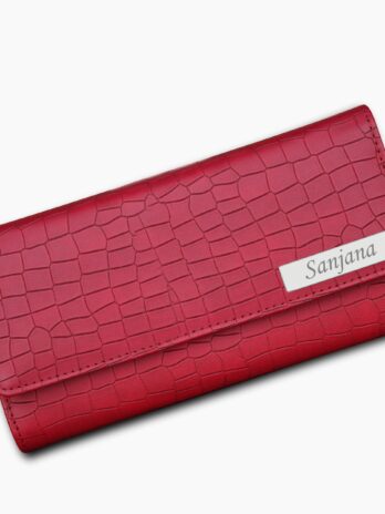 Personalized Croco Design Clutch With Name & Message Card