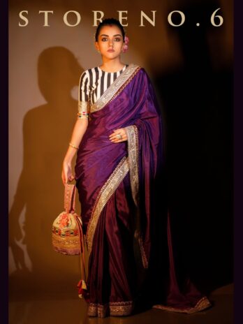 PLUM READY-TO-WEAR SAREE