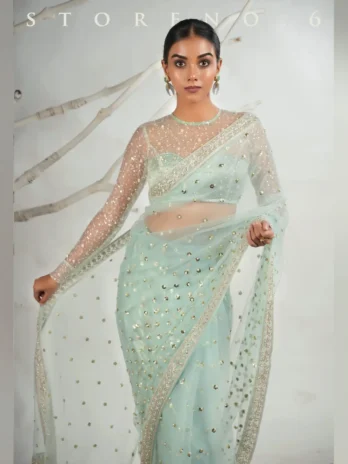 THE AQUA ANGEL SAREE