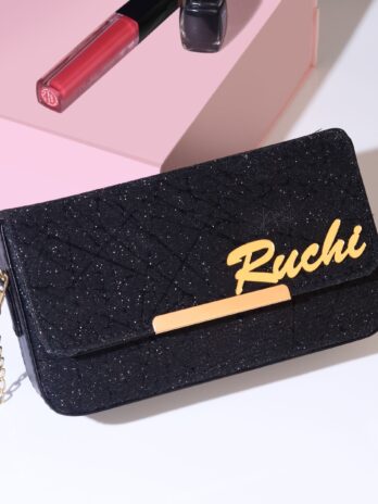 Personalized Glitter Sling Bag With Name