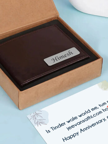 Personalized Solid Leather Wallet With Name For Men